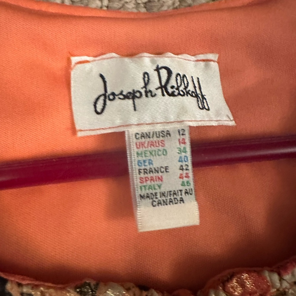 Joseph Ribkoff Orange and Cream Jacket - Picture 2 of 6